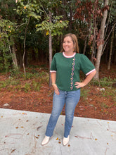 Load image into Gallery viewer, Scallop and Gold Button Knit top