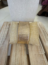 Load image into Gallery viewer, Gold Hammered Cuff Bracelet