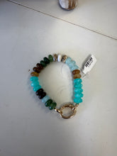 Load image into Gallery viewer, Turquoise Mix Natural Stone with Gold Clasp