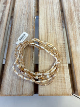 Load image into Gallery viewer, Cream Beaded Cross Stretch Bracelet Set