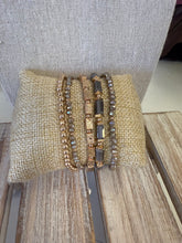 Load image into Gallery viewer, Crystal and Gold Bracelet Set