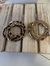 Load image into Gallery viewer, Crystal and Gold Bracelet Set