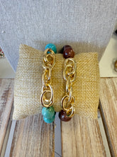 Load image into Gallery viewer, Beaded with Gold Chain Stretch Bracelet