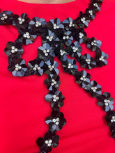 Load image into Gallery viewer, Solid puff sleeve top featuring embellished bow detail