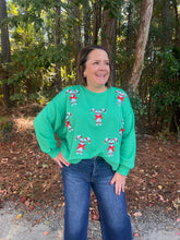Load image into Gallery viewer, Sequin Candy Cane Crewneck
