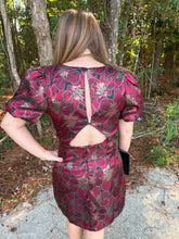 Load image into Gallery viewer, Boat Neck Bodice Jaquard Mini Dress