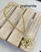 Load image into Gallery viewer, CK Designs Luxe- Natural Gemstone Cross Pendant Necklace