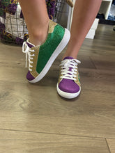 Load image into Gallery viewer, Mardi Gras Kids Glitter Tennis Shoe