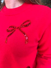 Load image into Gallery viewer, Sequin Ribbon Sweater Top