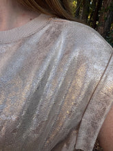 Load image into Gallery viewer, Metallic Structured Peplum Top