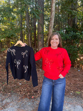 Load image into Gallery viewer, Sequin Ribbon Sweater Top