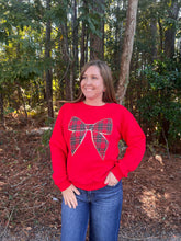 Load image into Gallery viewer, Christmas Plaid Bow Sweater