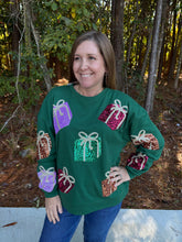 Load image into Gallery viewer, Sequin Christmas Gift Box Fleece Pullover Top