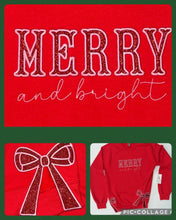 Load image into Gallery viewer, Avery's Accents ADULT Merry and Bright Bow Sweatshirt