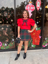 Load image into Gallery viewer, Checkered Plaid Holiday Skort with Back Zipper