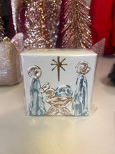 Load image into Gallery viewer, Hand Painted Nativity Manger Scene on 4x4 canvas