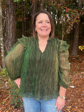 Load image into Gallery viewer, Senoviah Shiny Ruffle Blouse