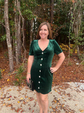 Load image into Gallery viewer, Jackson Velvet Button Dress