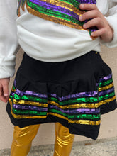 Load image into Gallery viewer, Mardi Gras Sequin Skort Kids