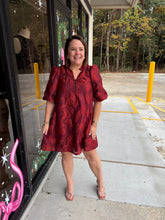 Load image into Gallery viewer, Ruffled Neck with Volume Sleeve Dress