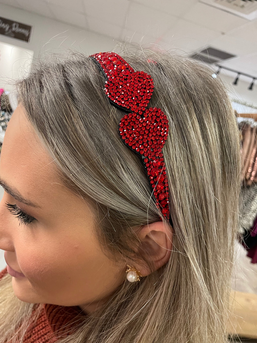 Paved Crystal Heart Headband