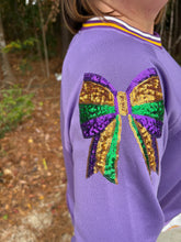 Load image into Gallery viewer, Mardi Gras Ribbon Sequin Patched Top
