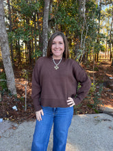 Load image into Gallery viewer, WIDE NECK BAND DROP SHOULDER SWEATER