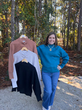Load image into Gallery viewer, Mock Neck Exposed Seam Sweater