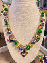 Load image into Gallery viewer, Mardi Gras Charm Bead Necklace