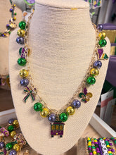 Load image into Gallery viewer, Mardi Gras Charm Bead Necklace