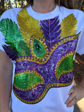 Load image into Gallery viewer, Mardi Gras Mask Sequin Top