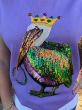 Load image into Gallery viewer, Mardi Gras Pelican Sequin Sleeveless Sweater