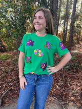 Load image into Gallery viewer, Mardi Gras Sequin Patched Bead Dog Top