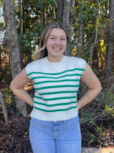 Load image into Gallery viewer, OVERSIZED CREW NECK STRIPE SWEATER VEST