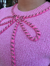 Load image into Gallery viewer, Half Sleeve Bow Beaded Sweater