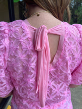 Load image into Gallery viewer, TK9752 Floral Lace Puff Sleeve Blouse Top