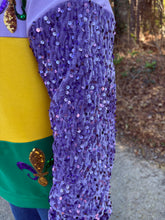 Load image into Gallery viewer, Sequin Fleur De Lis Embroidery velvet sequin sleeves