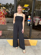 Load image into Gallery viewer, SY5847 SLEEVELESS WOVEN JUMPSUIT WITH BACK SMOCKING DETAIL
