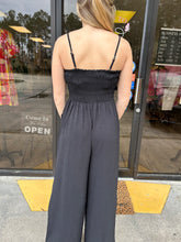 Load image into Gallery viewer, SY5847 SLEEVELESS WOVEN JUMPSUIT WITH BACK SMOCKING DETAIL