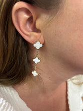Load image into Gallery viewer, Clover and Gold Chain Drop Earrings