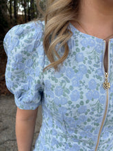 Load image into Gallery viewer, Floral Jacquard Front Zip Dress