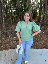 Load image into Gallery viewer, V Neck Puff Sleeve Top