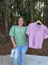 Load image into Gallery viewer, V Neck Puff Sleeve Top