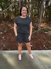 Load image into Gallery viewer, Crew Neck Top And Shorts Set