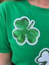 Load image into Gallery viewer, St. Patrick's Sequin Clover Pattern t shirt