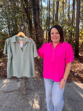 Load image into Gallery viewer, Solid airflow top with embroidered scallop edge accent