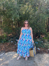 Load image into Gallery viewer, SY6642 Ruffled woven print tiered midi tube dress
