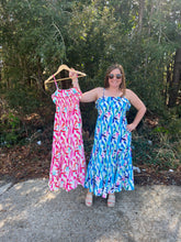Load image into Gallery viewer, SY6642 Ruffled woven print tiered midi tube dress