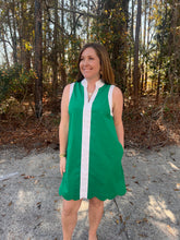 Load image into Gallery viewer, Tank Dress with White Trim and Scallop Hem