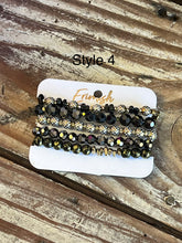 Load image into Gallery viewer, Set of 5 Erimish Black and Gold Bracelet Stack